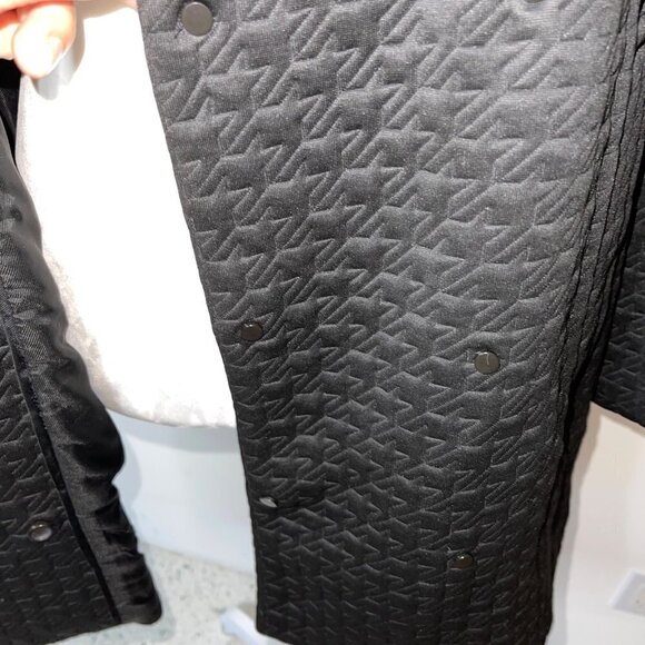 Margaret O’Leary Womens Quilted Jacket Size Medium M L Black Snap Front Lined - Picture 11 of 12